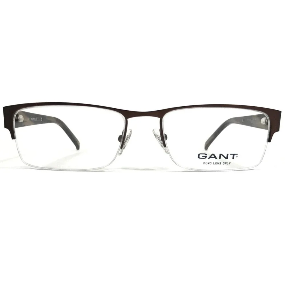 GANT Eyeglasses Frames G KENMORE SBRN Brown Rectangular Half Rim 54-17-140